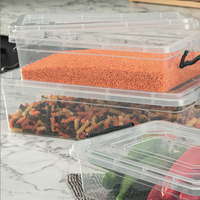 Afossa AK 245 Secure 3L Midi Contenant de cuisine en plastique PP injecté hermétique empilable avec couvercle verrouillable, boîte de rangement alimentaire moderne