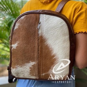 กระเป๋าเป้สะพายหลังหนังวัวแท้แบบย้อนยุคหนังวัวแท้ทำด้วยมือสำหรับทุกเพศแนววินเทจ - Product Image 1