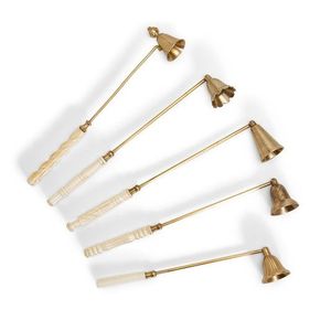 Luxury Handcrafted Brass <b>Candle</b> Snuffer <b>Set</b> of 5 with Wooden Handles for Elegant Home Decor & Gifting - Product Image 1