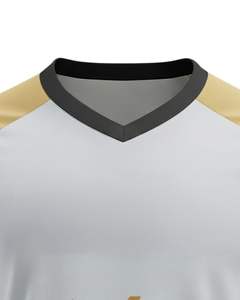 Camiseta Deportiva con Cuello en V para Hombre, Blanca, Dorada, Negra, Estampada, de Poliéster, Secado Rápido, Transpirable, Jersey Atlético, Personalizada, OEM, al por Mayor - Product Image 6