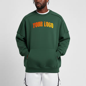 เสื้อฮู้ดดี้ผู้ชายแบบสวมใส่สบายสำหรับฤดูหนาวปี 2026 ผ้าฝ้ายฟลีซ 100% ซักแบบสโตนวอช ปักลาย ตกแต่งกระเป๋า ทรงโอเวอร์ไซส์ ไหล่ตก รุ่นใหม่ล่าสุด - Product Image 1