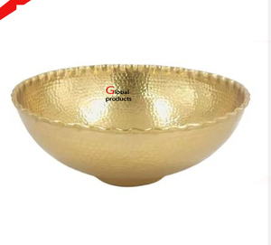 Bol de service de forme ronde en aluminium en métal de qualité supérieure avec support pour restaurant et bar d'hôtel - Product Image 2