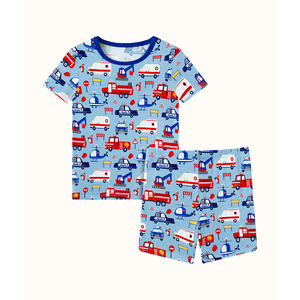 Ensembles de pyjamas à manches courtes d'été pour tout-petits en tissu viscose de bambou tricoté - Product Image 6