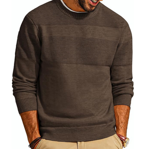 Venta al por mayor de punto de cuello alto suéter de algodón para hombres cálido invierno prendas de punto OEM personalizado a granel suministro - Product Image 1