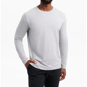 T-shirt pour homme à manches longues en coton 100% imprimé sur mesure OEM/ODM de haute qualité - Product Image 4