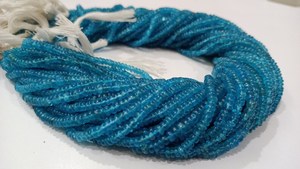 Cuentas Redondas de Apatita Neón Natural Genuina de 4 mm, Color Azul Liso de Alta Calidad para la Fabricación de Joyas, Hebra de 8 Pulgadas de Largo - Product Image 3