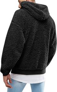Custom 100% Cotton <b>Sherpa</b> Fleece Oversized Solid <b>Men's</b> <b>Hoodie</b> OEM ODM Factory Soft Autumn Plush Eco-Friendly Sweatshirt Bulk - Product Image 3