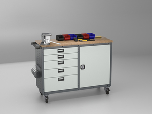 Multi-Functional Modular <b>Tool</b> Cabinet Workbench with Lock System and Wheels – Professional Garage Equipment <b>Tool</b> <b>Trolley</b> - Product Image 2