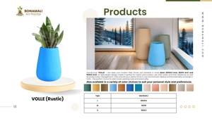 Pot de fleurs rustique de grande taille en fibre de verre écologique VOLEE, style classique pour la décoration de la maison, nouvelle arrivée, fleurs artificielles - Product Image 3