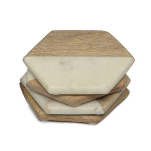 Dessous de verre décoratif à motifs en bois et en marbre avec dessous de verre décoratif en marbre pour la maison polonaise lisse à vendre et à fournir des sous-verres - Product Image 1