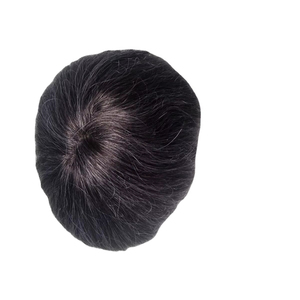 Peluca de Cabello Humano con Encaje Frontal Mono, Cabello Chino Virgen Remy, Parches de Cabello, Lacio Rizado, Ondulado Profundo, 1b+gris - Product Image 2