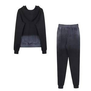 Ensemble de survêtement d'hiver décontracté avec sweat à capuche zippé et pantalon de jogging, qualité supérieure, élégant, confortable, tendance, respirant, doux, streetwear - Product Image 2