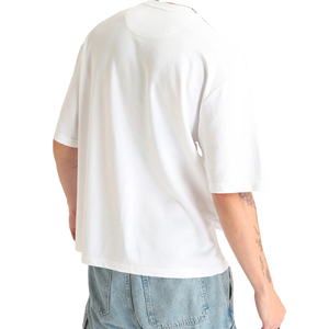 T-shirt surdimensionné OEM pour hommes motif solide tricoté 100% coton T-shirts imprimés respirants à coupe ample pour hommes - Product Image 2