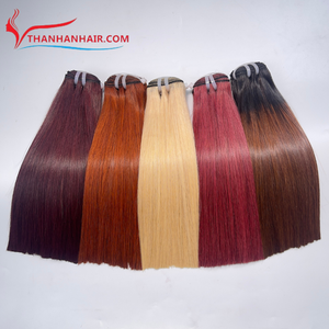 Cabello liso de hueso crudo Cabello de trama súper doble dibujado Cabello procesado Color rojo completo 14 pulgadas - Product Image 6