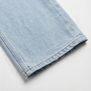 Jeans en denim délavé pour femme, look décontracté et élégant, coupe droite, couleur personnalisée, longueur cheville, pantalon de luxe respirant, streetwear - Product Image 5