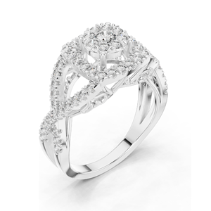 Bague halo en diamant de laboratoire 0,864 CT pour femmes, clarté VVS-VS EF, or 18 carats, 14 carats, 10 carats et argent 925, or rose, or jaune, or blanc - Product Image 6