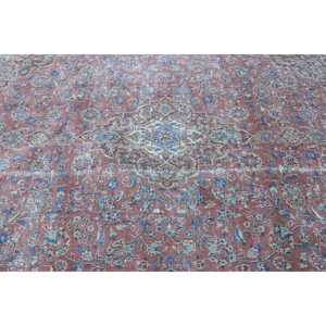 พรมตุรกีวินเทจขนาดใหญ่พิเศษ 9.5x11.8 ฟุต สีแดงน้ำเงิน พรมขนสัตว์สไตล์ตะวันตกเฉียงใต้ - Product Image 5