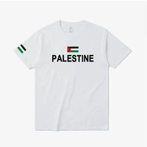 Palestine <b>Watermelon</b> Print T-Shirt Embroidered and Beaded Pure Cotton <b>Tops</b> for Winter Plain Dyed - Product Image 3