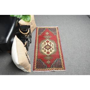 Large Area Turkish <b>Rug</b> Traditional Red <b>Black</b> Kilim 1.6 X 3.3ft Wool Latex Puzzle Patchwork Rectangle Hallway for Room Decor - Product Image 3