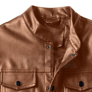 Breathable Plus Size <b>Men</b> Leather <b>Vest</b> Winter Wear <b>Men</b> Leather <b>Vest</b> Stand Collar <b>Men</b> Leather <b>Vest</b> - Product Image 5