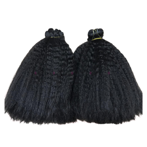 Tissage crépu droit, gros cheveux humains péruviens de haute qualité, non traités, cuticule vierge alignée - Product Image 1