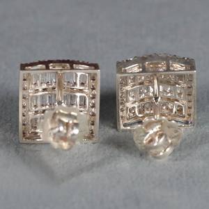 Boucles d'oreilles en or blanc 14 carats avec diamant de laboratoire, best-seller, pour cadeau d'anniversaire, clarté VVS - Product Image 2