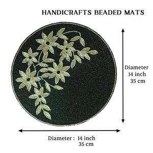 แผ่นรองแก้วสำหรับรับประทานอาหารลูกปัดแก้วขนาด36 "แผ่นรองจานสำหรับงานแต่งงานดีไซน์ลายดอกไม้งานออกแบบได้ตามต้องการ - Product Image 2