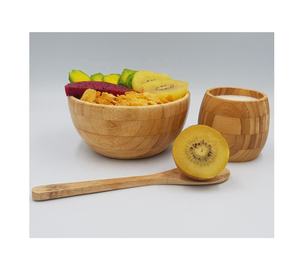 TOP BEST SELLING Natural <b>Bamboo</b> Bowls for Salad Fruit Home / Engraved <b>Bamboo</b> Bowls with spoon for Dinnerware tableware Set - Product Image 2