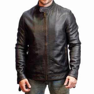 Chaqueta de cuero ajustada para Hombre | Chaqueta de cuero genuino elegante y a medida para un aspecto moderno - Product Image 6