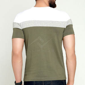 Cómodas camisetas de ropa informal para hombres 100% algodón sólido liso teñido precio razonable - Product Image 3