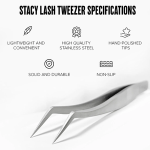 For STL-11 Curved L-Shaped Stainless Steel Eyelash Extension Tweezers Precision Tips Lightweight Non-Corrosive for - Product Image 2