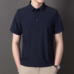 Camiseta Polo de Manga Corta Transpirable de Secado Rápido de Seda de Hielo para Hombre, Camiseta Personalizada de Nuevo Estilo con Cuello Camisero, Color Sólido, 100% Algodón - Product Image 4