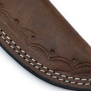 Fourreau de sac en cuir Damas fait à la main personnalisé certifié CE Meilleure vente OEM de couteau en cuir véritable de haute qualité - Product Image 6