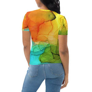 Venta al por mayor Camisas de las mujeres Sublimación Camisetas Impresión personalizada Poliéster 100% Fibra Sublimación Camisa Mejor Calidad - Product Image 4