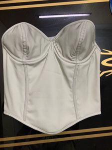 Bustier Structuré Prêt à Porter Femme Sans Bretelles Chaud Beige Imprimé Floral Polyester Spandex Côtelé Texturé Bi Stretch - Product Image 3