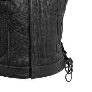 Premium Quality Mens Classic Leather Motorcycle Vest with Front Pockets Breathable Winter Style Wholesale Black Biker <b>Waistcoat</b> - Product Image 6
