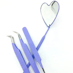 Pince à épiler d'extension de cils solide à faible quantité minimale de commande pince à épiler en acier inoxydable de haute qualité poignée de diamant pince à épiler utilisation régulière - Product Image 3