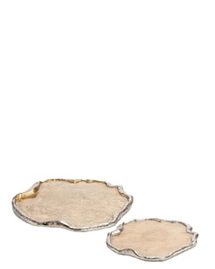 Plateau de présentation décoratif de service de nourriture en métal de forme irrégulière de table de luxe moderne pour la maison, les hôtels et les restaurants - Product Image 1