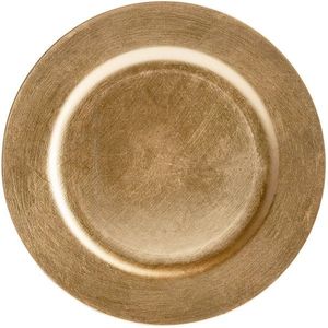 Plaque de chargement en laiton robuste avec finition polie qui ajoute une touche d'élégance aux arrangements de banquet et de table de mariage - Product Image 1