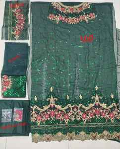 ชุดปาร์ตี้งานแต่งงานดีไซน์เนอร์ผ้าจอร์เจียแบบหนักมาใหม่ล่าสุดผ้าทอสำหรับนักออกแบบ - Product Image 2