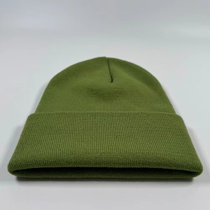 Fashion Plain Cuffed Toques for Men Custom Acrylic <b>Beanie</b> with Own Brand Patch Wholesale Blank Knitted <b>Green</b> Winter Hats - Product Image 5