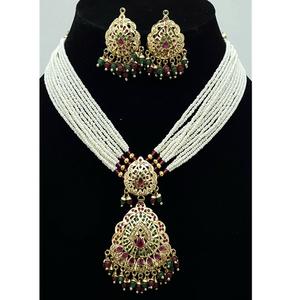 สร้อยคอคุณภาพระดับพรีเมี่ยมเคลือบทองพร้อมต่างหูสำหรับผู้หญิงเครื่องประดับดีไซเนอร์สำหรับคอลเลกชันงานแต่งงาน - Product Image 1