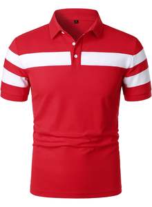 เสื้อโปโลผ้าคอตตอนสำหรับผู้ชายคอลเลกชั่นล่าสุดผ้าเจอร์ซีย์สีพื้น - Product Image 3