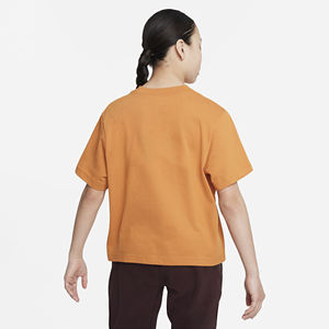 Logotipo personalizado 100% algodón a juego familia camisetas niños camiseta en blanco Color sólido Oversize niñas camiseta 6-12 años - Product Image 2