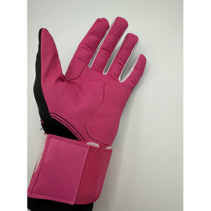 Gants de frappe de baseball et de softball en cuir rouge et rose respirant de qualité supérieure - Product Image 3