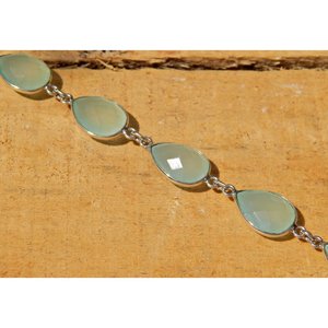 925 <b>Sterling</b> <b>Silver</b> Blue Onyx Gemstone <b>Bracelet</b> Handmade Fashion <b>Beaded</b> <b>Bracelet</b> Gift - Product Image 2