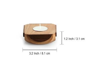 Jugnu Chakori Soporte de luz de té de madera Portavelas para centros de mesa de boda para decoración del hogar Juego de 2 decoración de granja - Product Image 3