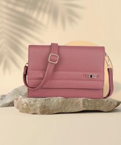 Bolso de mano de cuero genuino para mujer, cierre de cremallera granate rojo, decoración de cadena de botones, tamaño Regular geométrico - Product Image 3