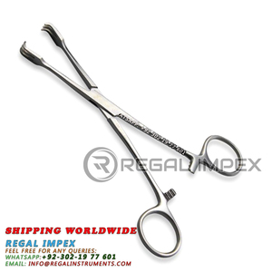 Regal Impex RI-<b>PS</b>-1038 Surgical Grade German Stainless Steel Clamp <b>3</b> <b>3</b> Teeth 6 1/4 Inches Forceps CE Certified OEM Branding - Product Image 4