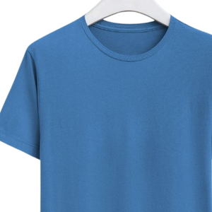 Camiseta Azul Cielo Lisa Premium, Logotipo Personalizado, Algodón de Alta Calidad, Cuello Redondo, Unisex, Manga Corta, Fabricante OEM, Venta al por Mayor, Lisa - Product Image 4